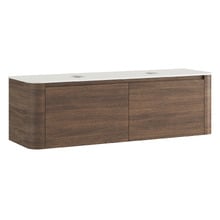 Boyd 1500mm Walnut Wall Hung Vanity with Basin & Rectangular Shaving Cabinet Package